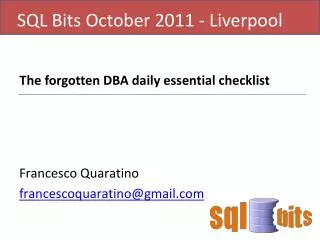 SQL Bits October 2011 - Liverpool