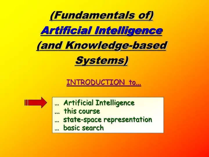 fundamentals of artificial intelligence and knowledge based systems