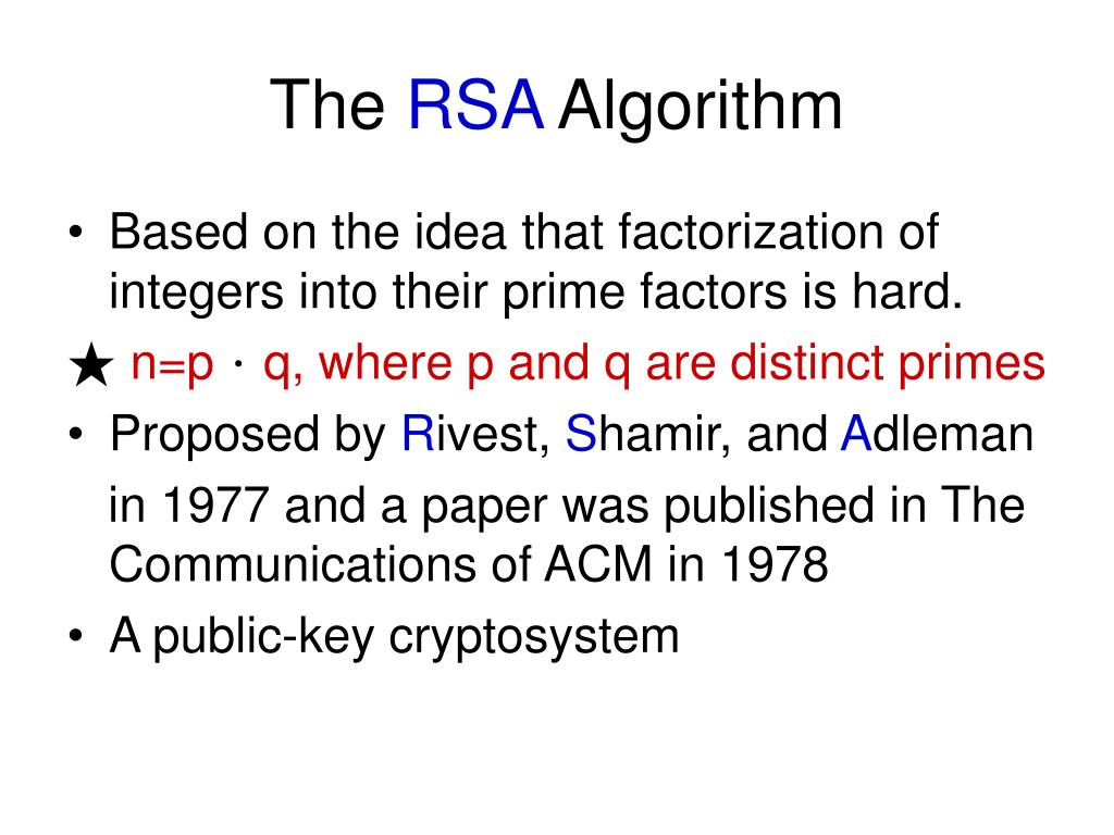 PPT - The RSA Algorithm PowerPoint Presentation, free download - ID:665171