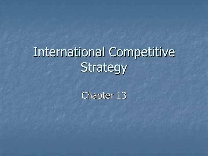international competitive strategy