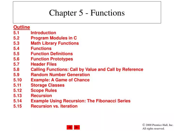 chapter 5 functions