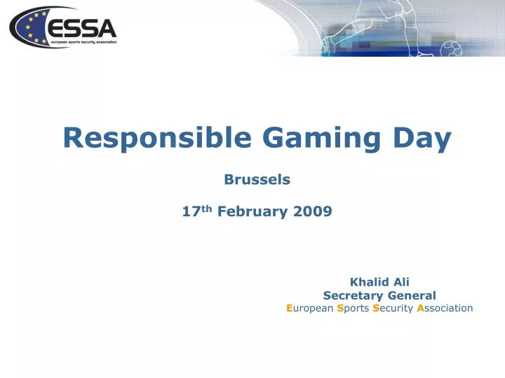 responsible gaming day brussels 17 th february 2009