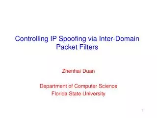 Controlling IP Spoofing via Inter-Domain Packet Filters