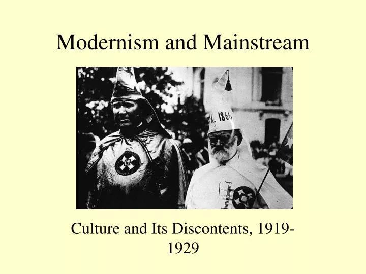 modernism and mainstream