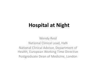 Hospital at Night