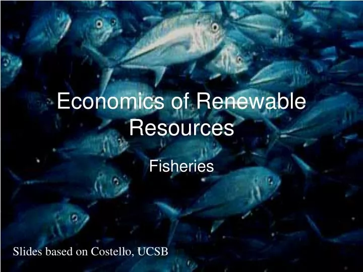 economics of renewable resources