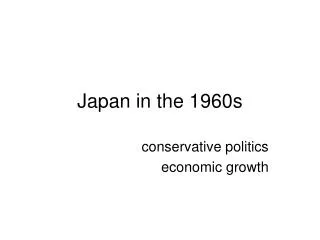 Japan in the 1960s