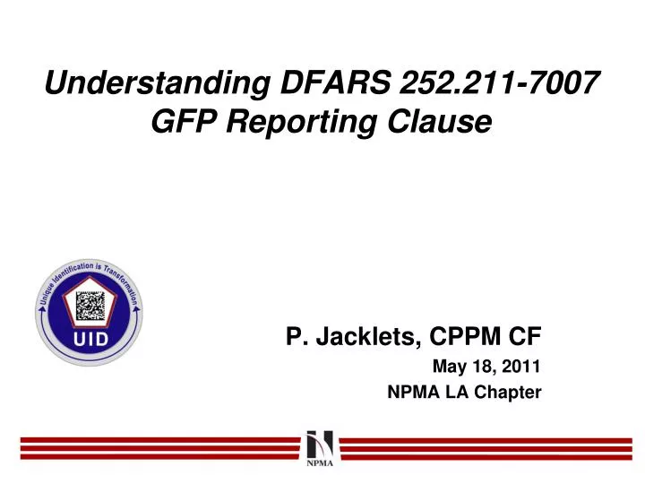 understanding dfars 252 211 7007 gfp reporting clause