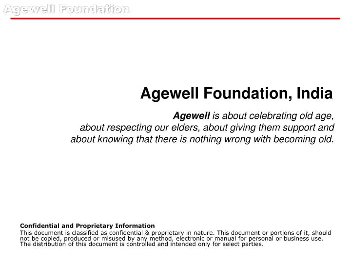 agewell foundation india