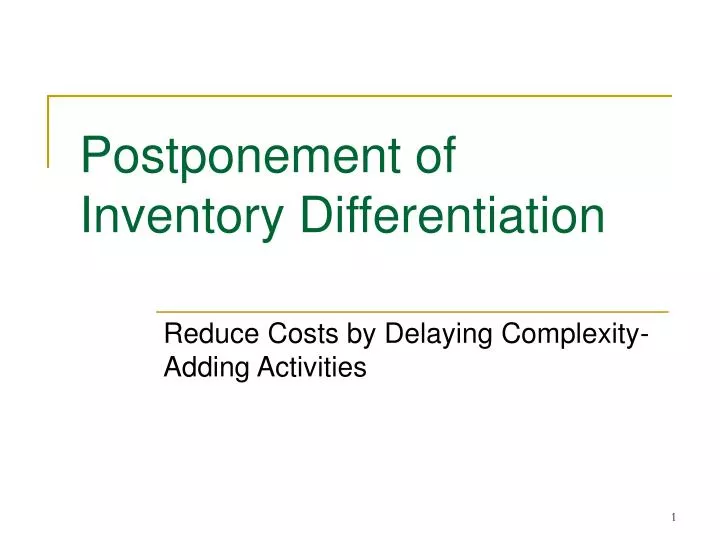 postponement of inventory differentiation