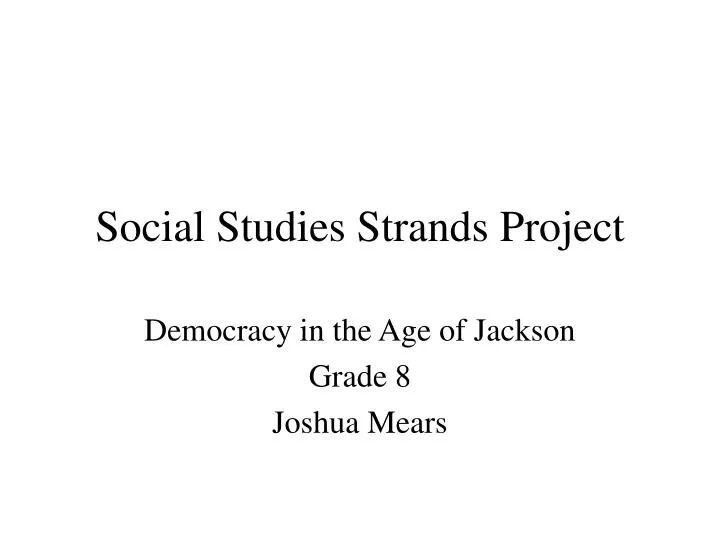 social studies strands project