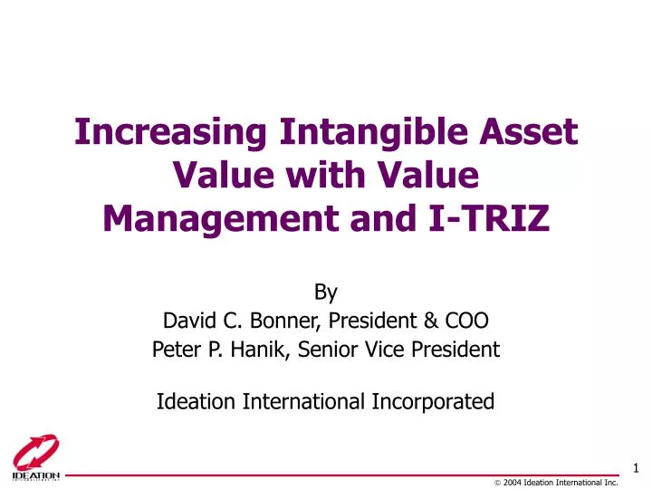 increasing intangible asset value with value management and i triz