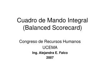 Cuadro de Mando Integral (Balanced Scorecard)
