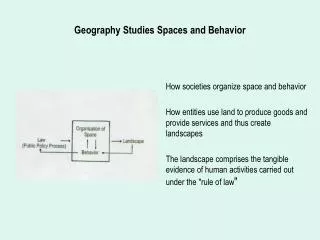 Geography Studies Spaces and Behavior