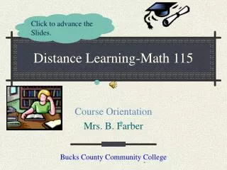 Distance Learning-Math 115