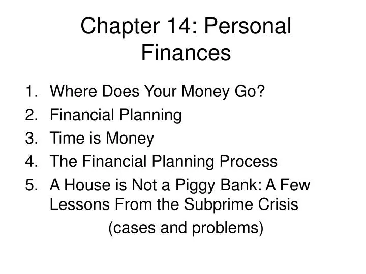 chapter 14 personal finances