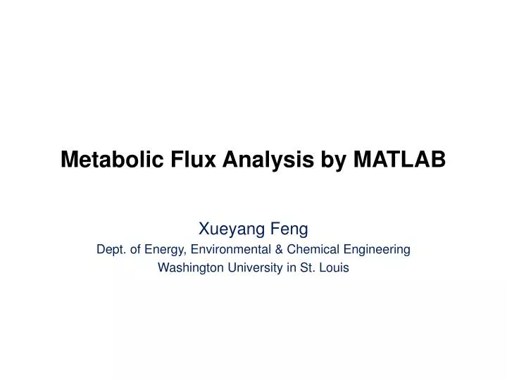 metabolic flux analysis by matlab