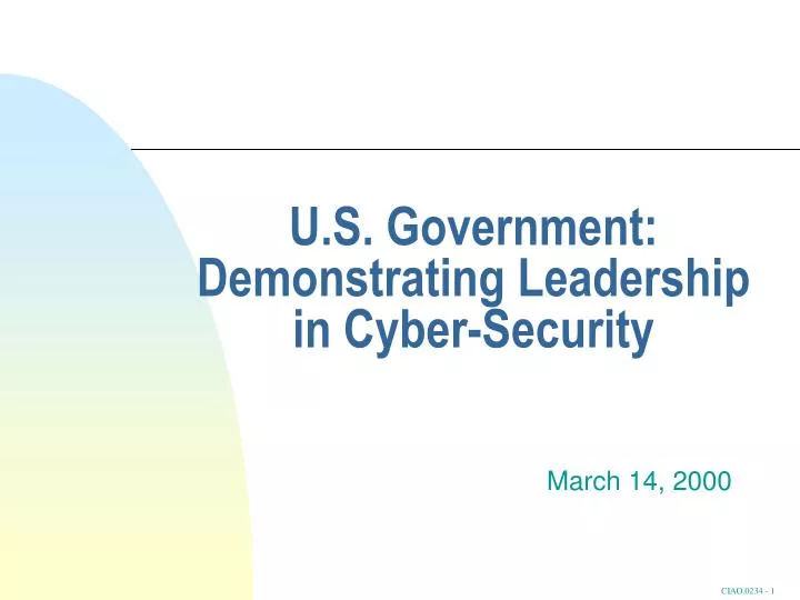 u s government demonstrating leadership in cyber security