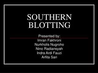 SOUTHERN BLOTTING