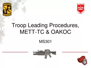 Troop Leading Procedures, METT-TC &amp; OAKOC