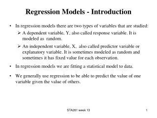 Regression Models - Introduction