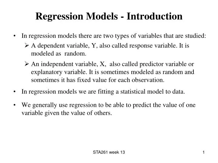 regression models introduction