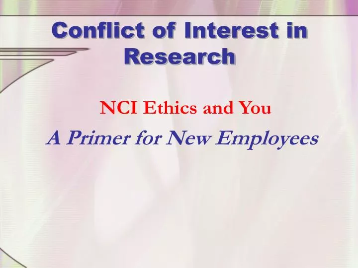 conflict of interest in research