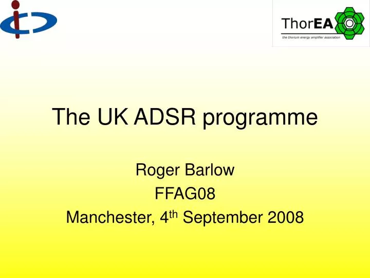 the uk adsr programme