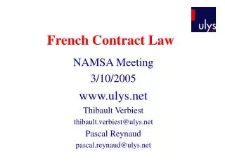French Contract Law