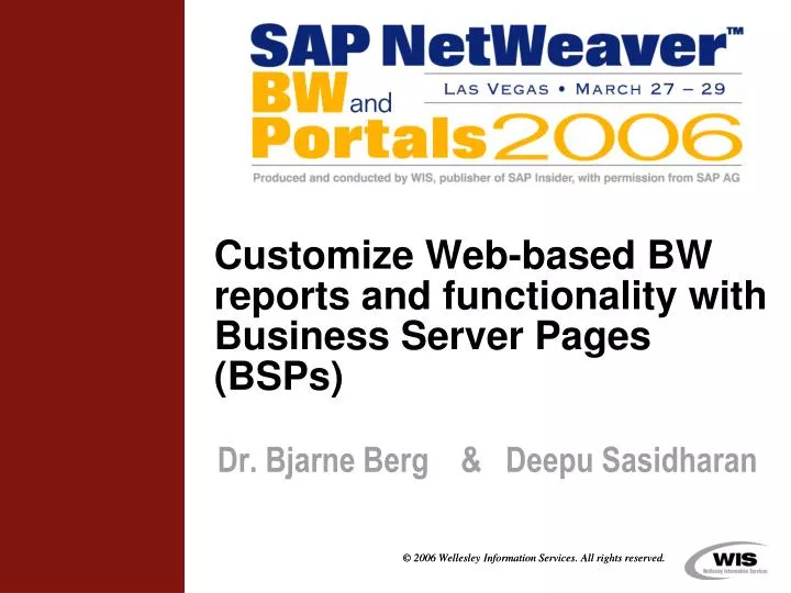 customize web based bw reports and functionality with business server pages bsps