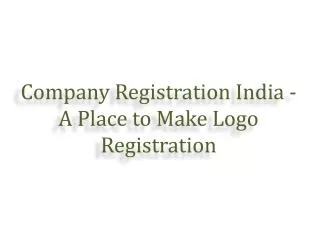 Company Registration - A Place to Make Logo Registration