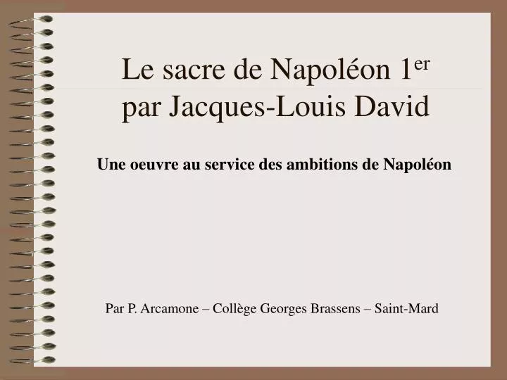 le sacre de napol on 1 er par jacques louis david