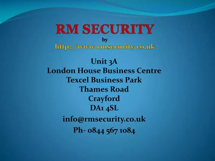 rm security by http www rmsecurity co uk