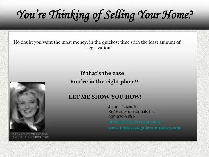 you re thinking of selling your home