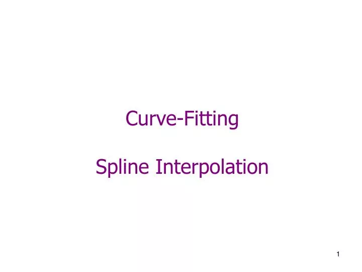 curve fitting spline interpolation