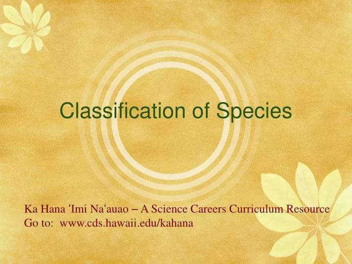 classification of species