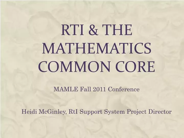 rti the mathematics common core