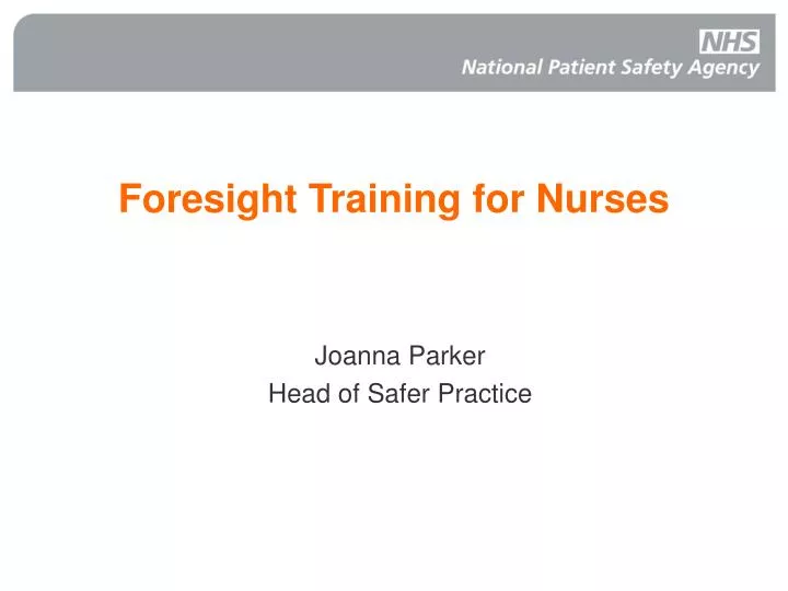 foresight training for nurses