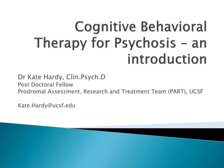 cognitive behavioral therapy for psychosis an introduction