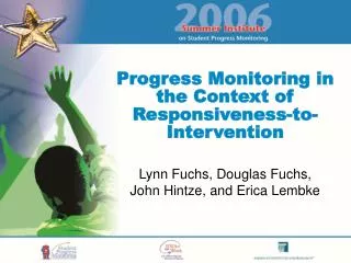Progress Monitoring in the Context of Responsiveness-to-Intervention