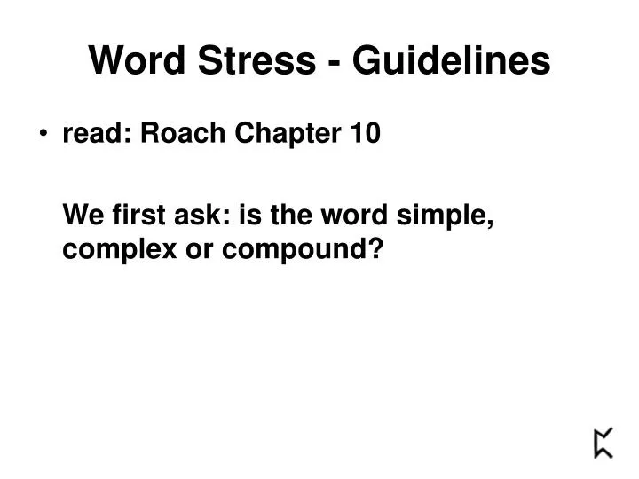 word stress guidelines