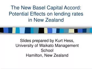 The New Basel Capital Accord: Potential Effects on lending rates in New Zealand