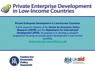 Private Enterprise Development in Low-Income Countries