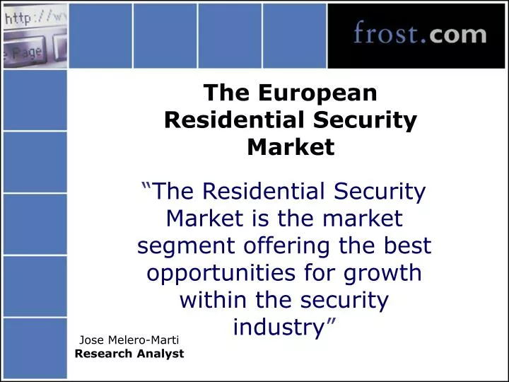 the european residential security market