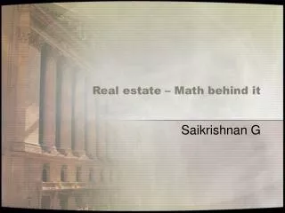 Real estate – Math behind it