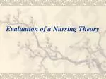 Evaluation of a Nursing Theory - slide 1