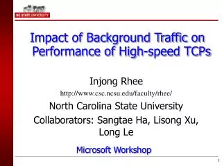 Impact of Background Traffic on Performance of High-speed TCPs