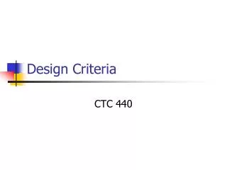 Design Criteria