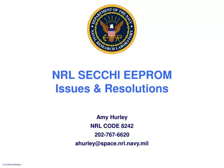 nrl secchi eeprom issues resolutions