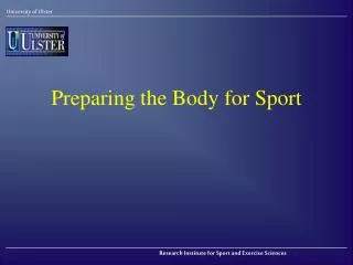 Preparing the Body for Sport